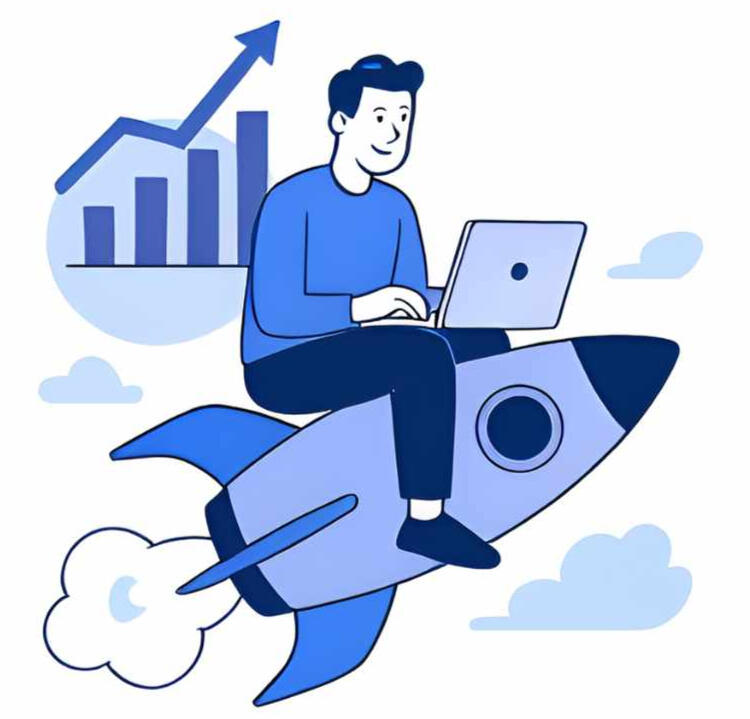 Man sitting on rocket